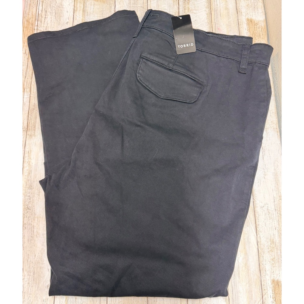 Torrid Perfect Chino Straight Stretch Twill  Pant Deep Black 18 Short NWT